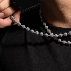 Ice Beads Cuban Pearl Necklace for Men