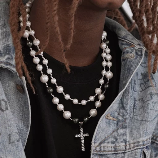 Men's Jewelry Cross Pendants Best Cross Pearl Necklace