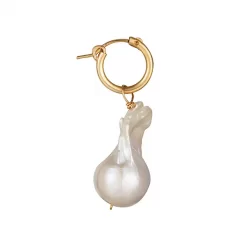 Baroque Pearls with 14K Gold Earrings for Men
