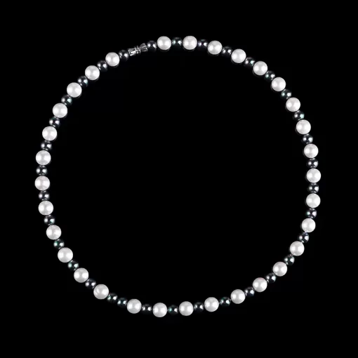 Black White Pearl Chain for Men