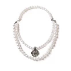 Maison Emerald Double Pearl Necklace for Men