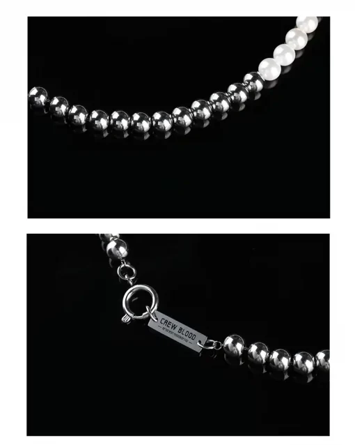 Men Titanium Pearl Necklace | Best Stunning Hiphop Necklace