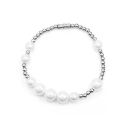 Pearl Bracelet with Titanium Steel Ball for Men