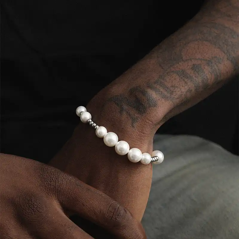Pearl Bracelet with Titanium Steel Ball for Men | HIYMAN