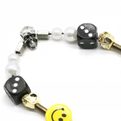 ASAP ROCKY Pearl Necklace with Smiley Face