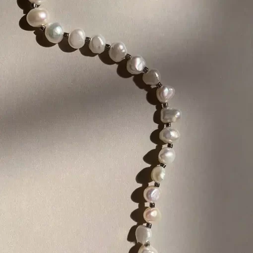 Antique Glass Beads Baroque Pearl Choker for Men
