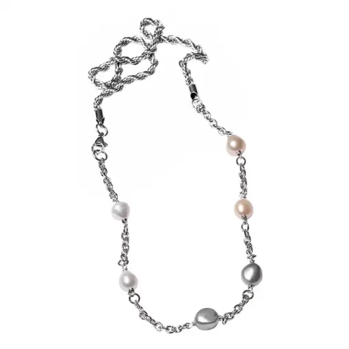 Drop Pearl Baroque Pearl Titanium Steel Necklace
