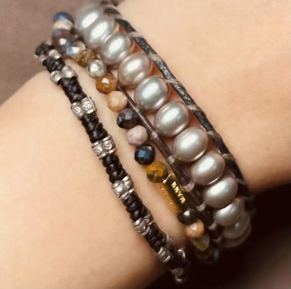Natural Black Pearl Bracelet, Feather Bracelet, Om Bracelet, Mens Black  Pearl Jewelry, Ocean Inspired Natural Stone, Luck, Positive Energy - Etsy | Black  pearl jewelry, Black pearl bracelet, Feather bracelet