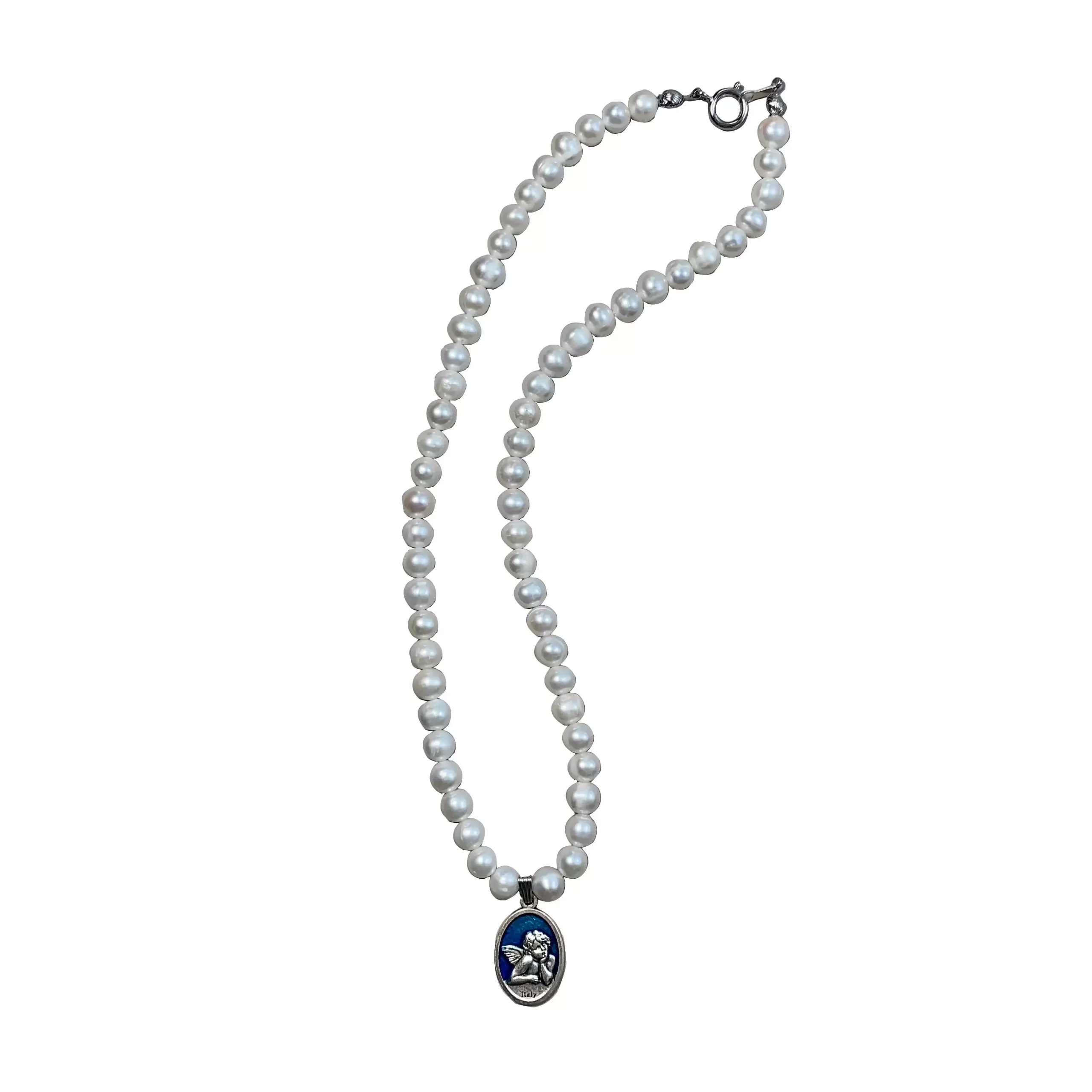 14K Big Angel Pendant Cz Stones With Semi-Solid Flat Cuban Chain Yello –  Alex Diamond Jewelry