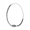 Men's Freshwater Pearl Necklace with Metal Plaque