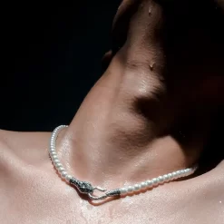 Snake Pearl Necklace for Men